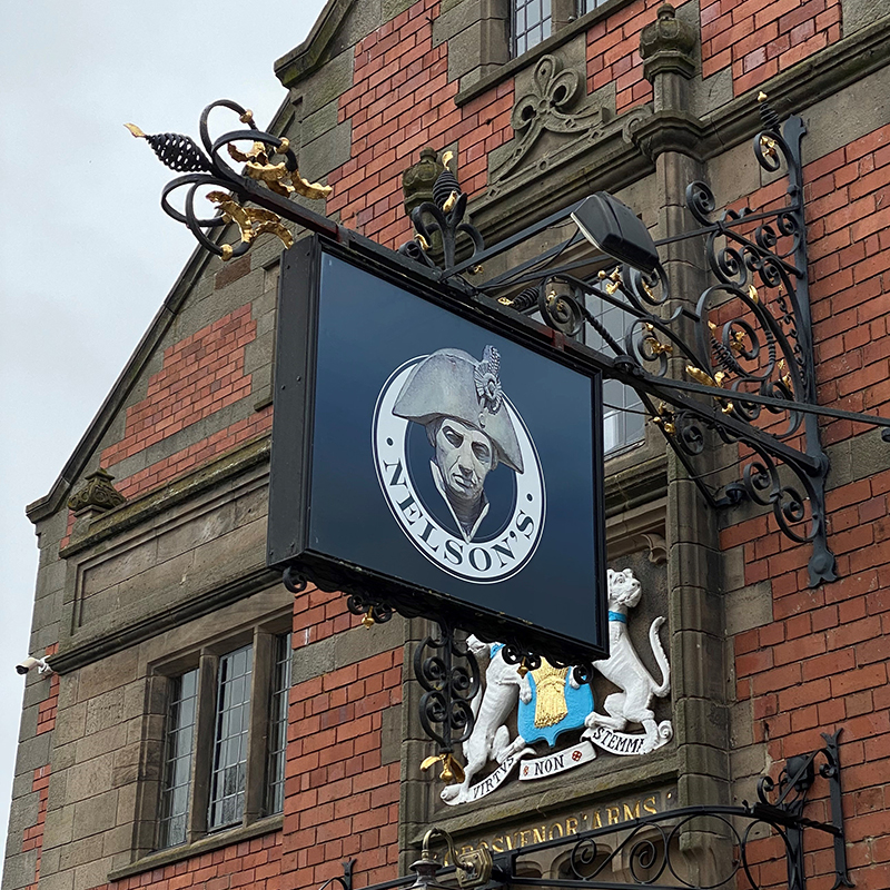 Exterior pub signage